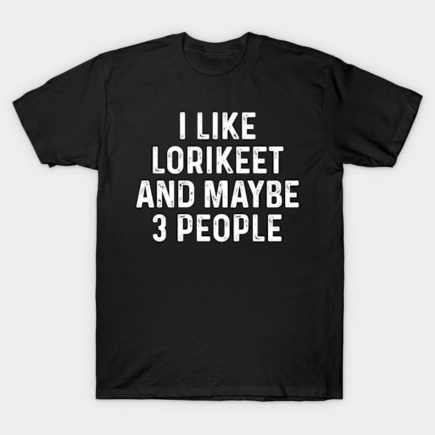 I Like Lorikeet And Maybe 3 People Birds Lover Funny Gift T-Shirt by HeroGifts